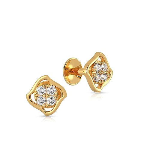 Malabar Gold & Diamonds 22k Yellow Gold Stud Earrings for Women